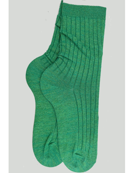 Chaussettes-coton-lurex-cotes-chics-vert-profond