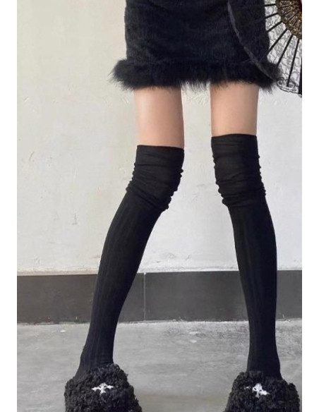 Jambières-LPC-coton-cotes-revers-souples-NOIRS-debout