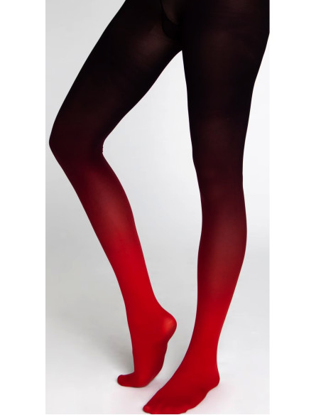 Collant Opaque Rouge Dégradé