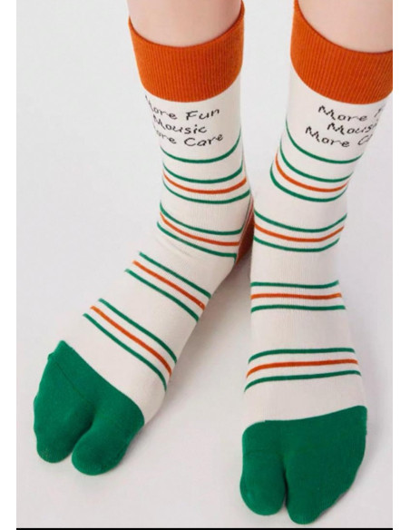 Chaussettes-coton-tabis-more-fun-blanc-vert-