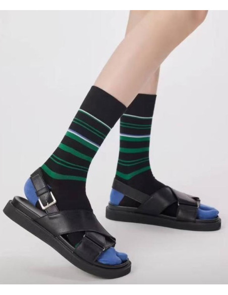 Chaussettes-coton-tabis-more-fun-noir-profil