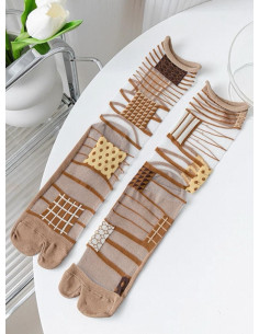 Chaussettes Crystal Tabis Patchwork couture corde