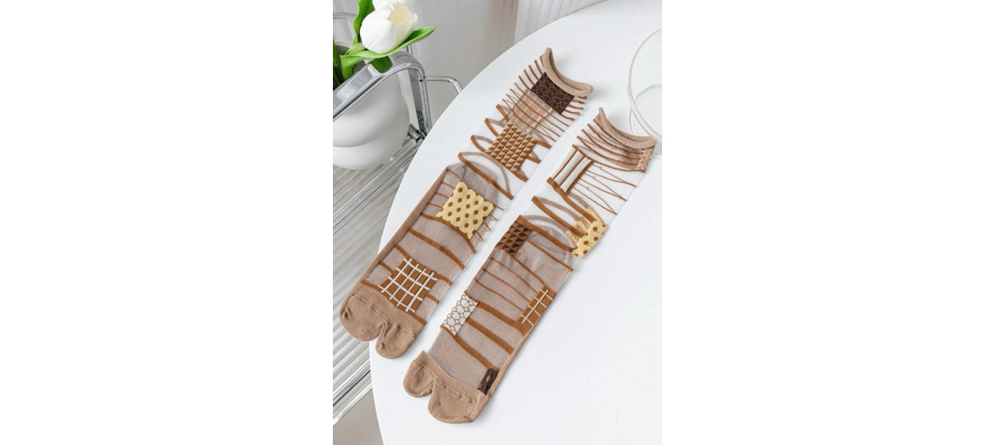 Chaussettes Crystal Tabis Patchwork couture corde