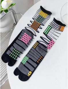 Chaussettes Crystal Tabis Patchwork couture corde 2