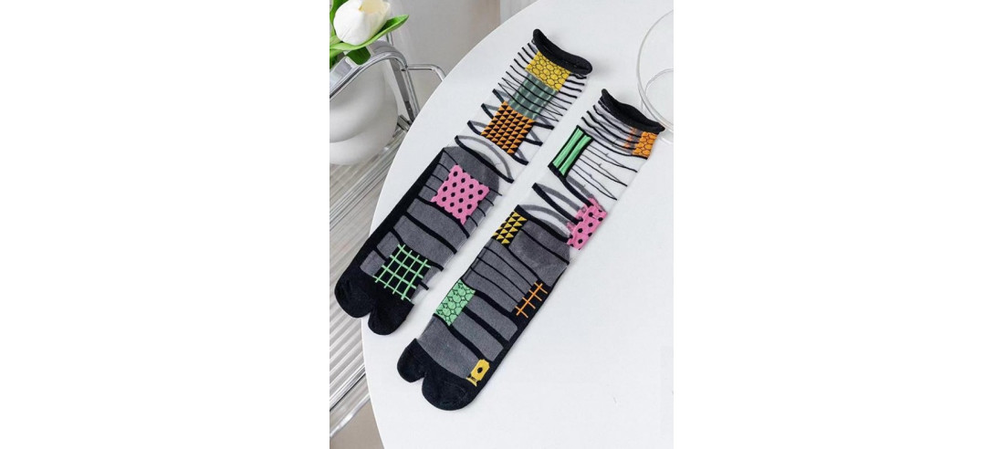 Chaussettes Crystal Tabis Patchwork Couture