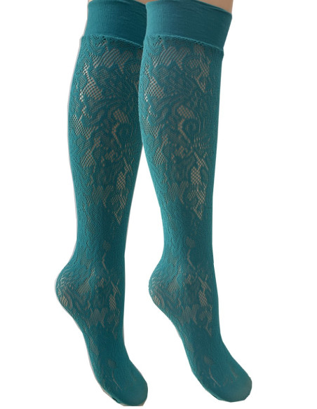 Mi-bas-Les-petits-caprices-dentelle-microfibre-Vert