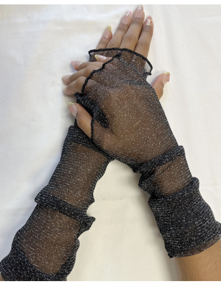 manchons-transparent-lurex-lycra-noir