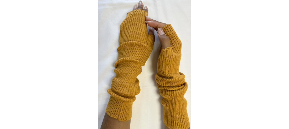 mitaines-longue-cotes-coton-cachemire-moutarde-détail
