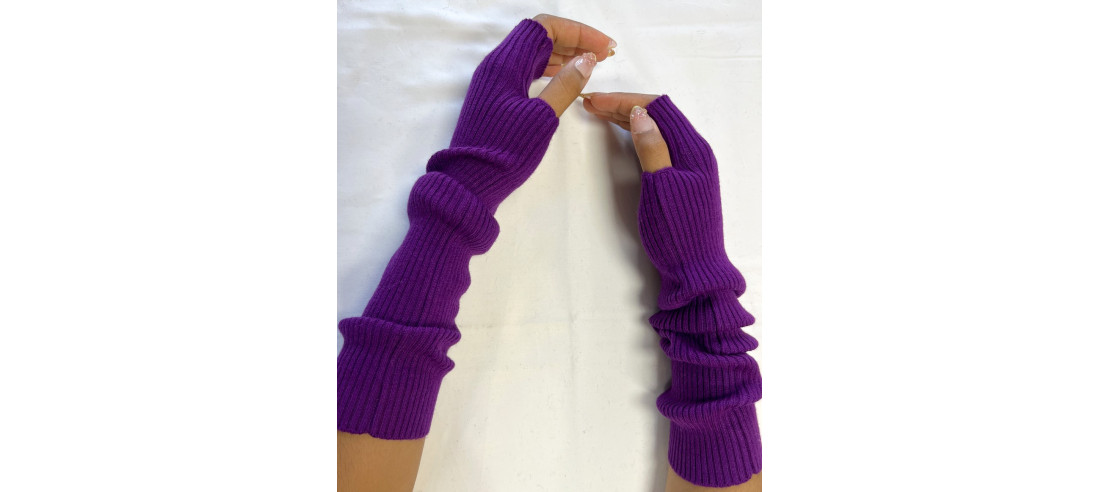 mitaines-longue-cotes-coton-cachemire-violet-détail