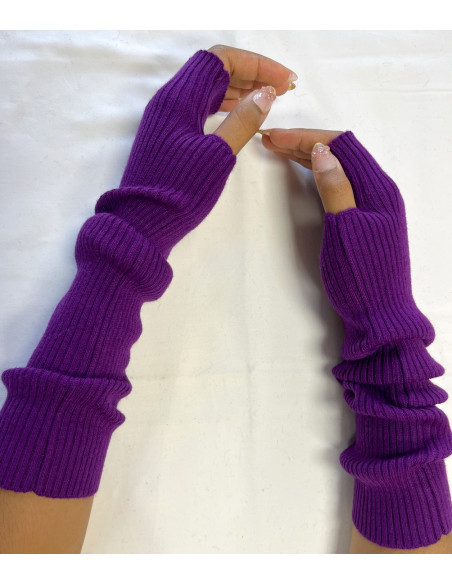 mitaines-longue-cotes-coton-cachemire-violet-détail