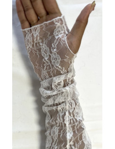 Mitaines fine dentelle petites fleurs 2