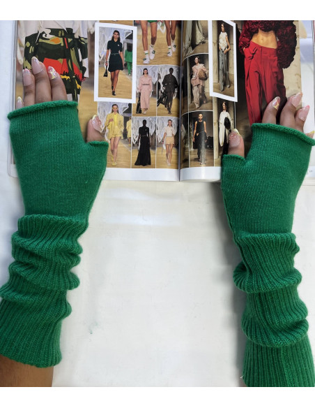 Mitaines-tubes-laine-cotes-VERT-pratique