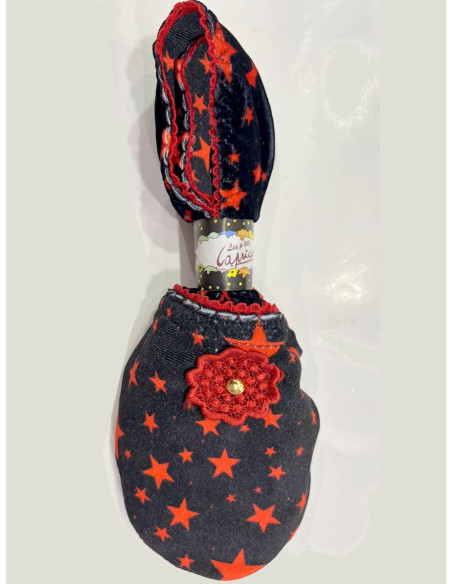 Chaussons de Voyage Velours Imprimé Stars rouge