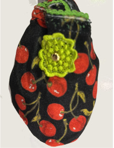 Chaussons-Les-Petits-Caprices-velours-Cherry-vert-détail