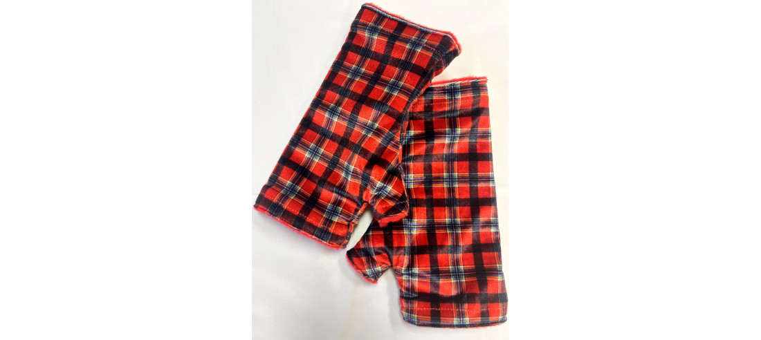 Mitaines-reversible-Lpc-Doublé-polaire-tartan-Rouge
