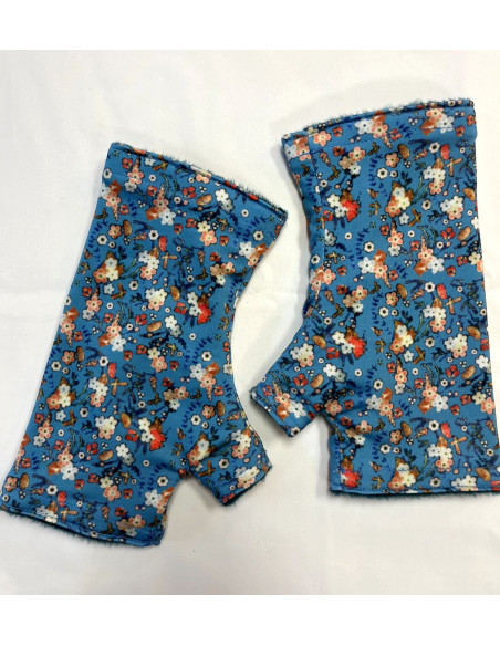 Mitaines-reversible-Lpc-Doublé-polaire-Iris-Bleu