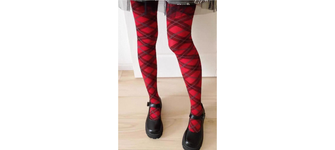 collant-argyle-tendance-Ecossais-rouge