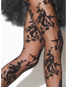 Collant Giradi Dentelle Brocade Fleuri 2