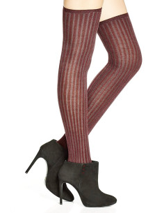 jambière-LPC-coton-Cotes--bicolore-bordeaux-gris