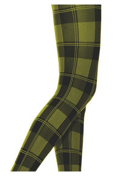 Collant Carreaux ecossais Vert Voilà