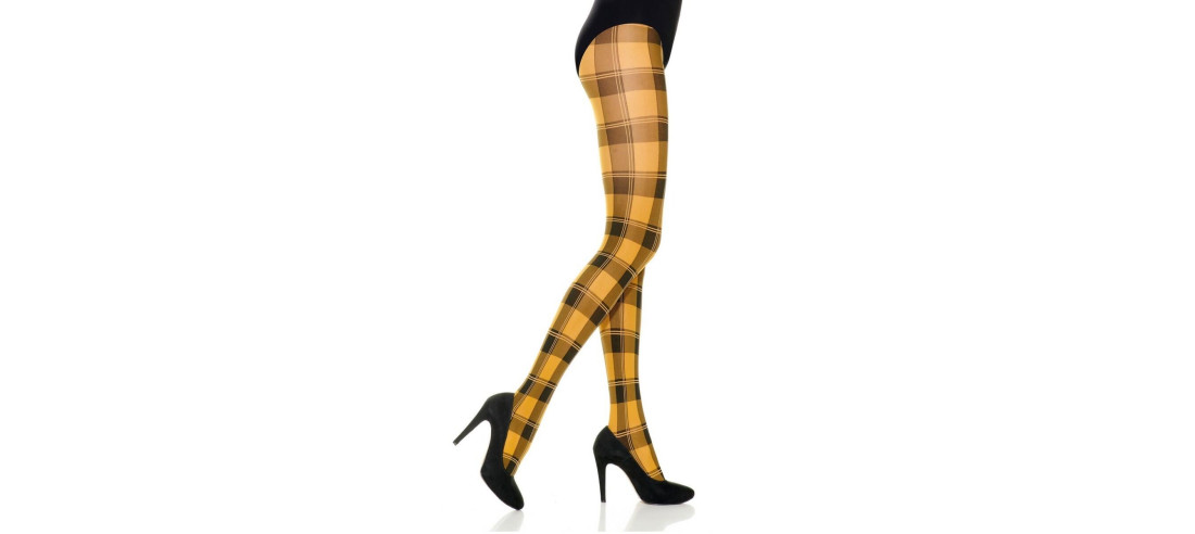 Collant Carreaux ecossais Jaunes
