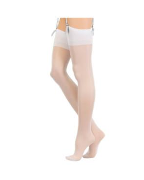  Bas porte jarretelles en nylon blanc