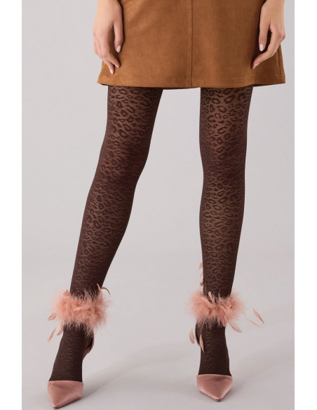 Collant-fauvePhiplipp-matignon-Effet-leopard-marron-face