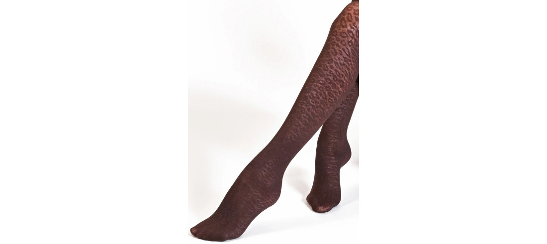Collant-fauvePhiplipp-matignon-Effet-leopard-marron-détail-motif