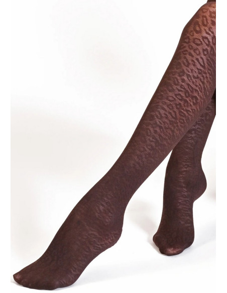 Collant-fauvePhiplipp-matignon-Effet-leopard-marron-détail-motif