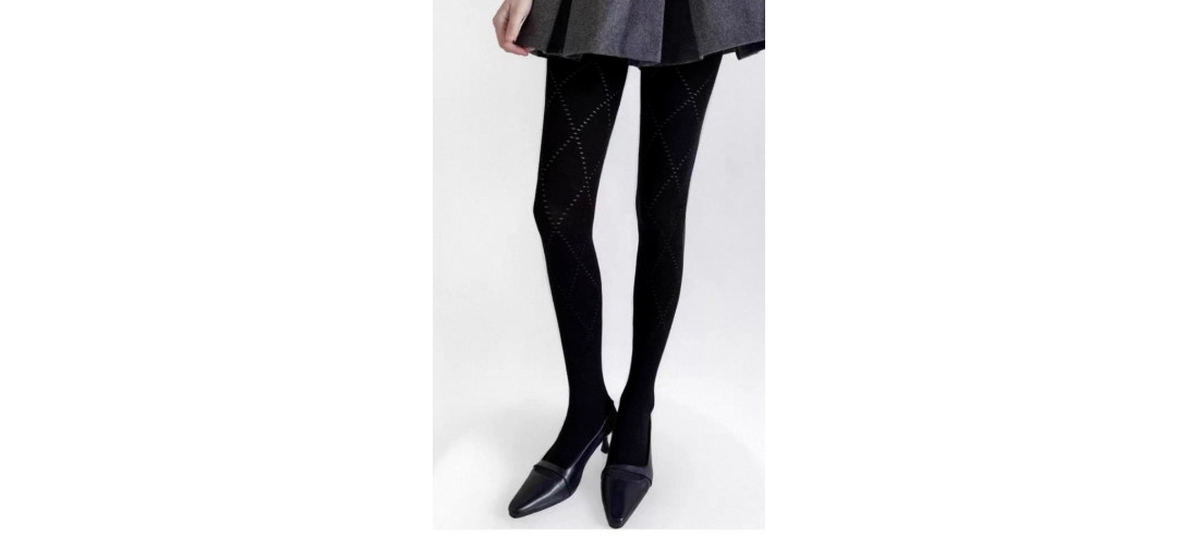 collant-losange-diamant-coton-laine-noir