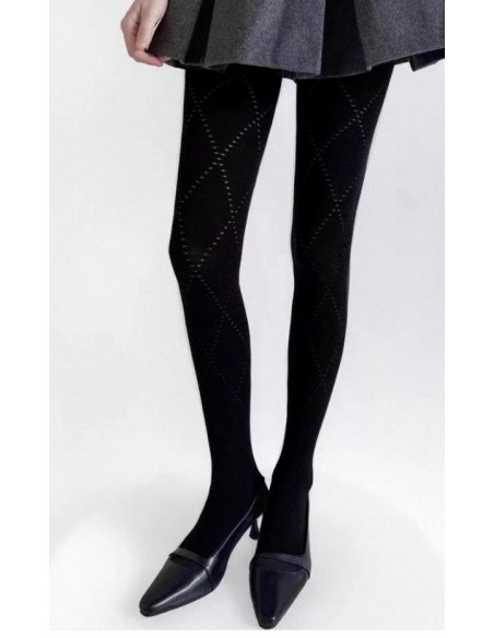 collant-losange-diamant-coton-laine-noir