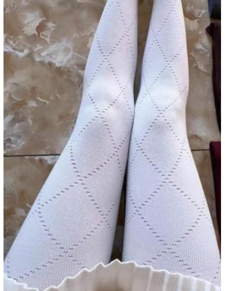 collant-losange-diamant-coton-laine-ivoire-détail