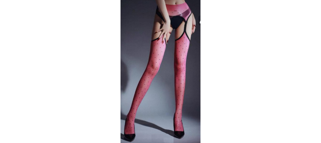 collant-porte-jarretelles-plumetis-rose-pois-noir