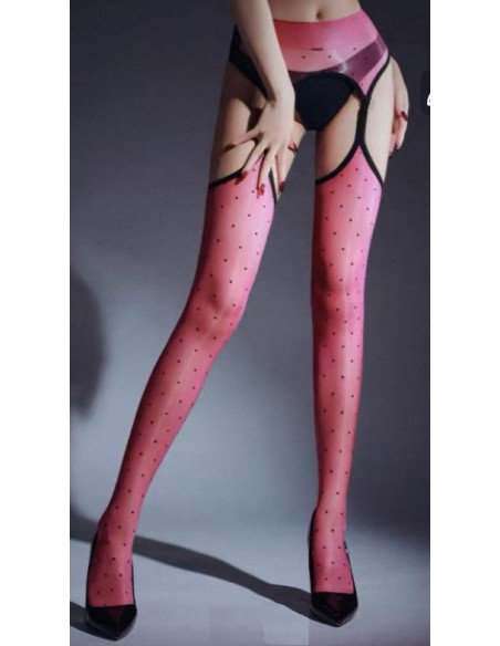 collant-porte-jarretelles-plumetis-rose-pois-noir