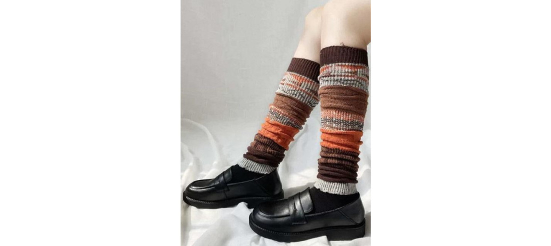 GUETRES-COTON-PATCHWORK--brun-gris-orange