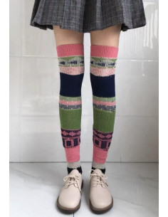 GUETRES-COTON-PATCHWORK--brun-gris-orange 2