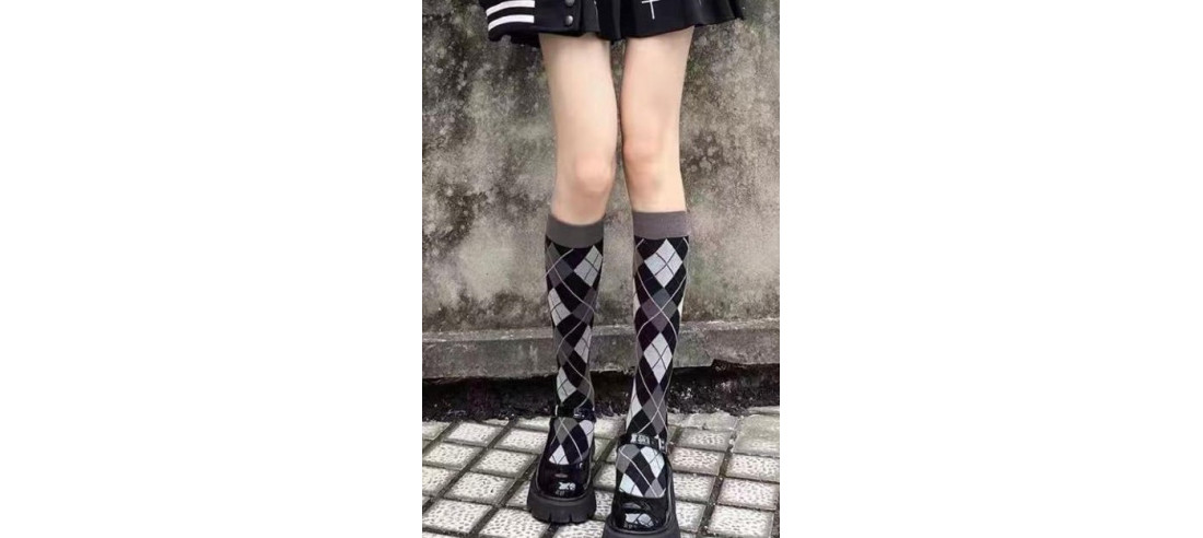 MI-BAS-COTON-ARGYLE-noir-gris-face