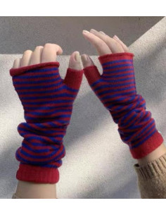 mitaines-rayures-bicolores-lpc-rouge-rose 2