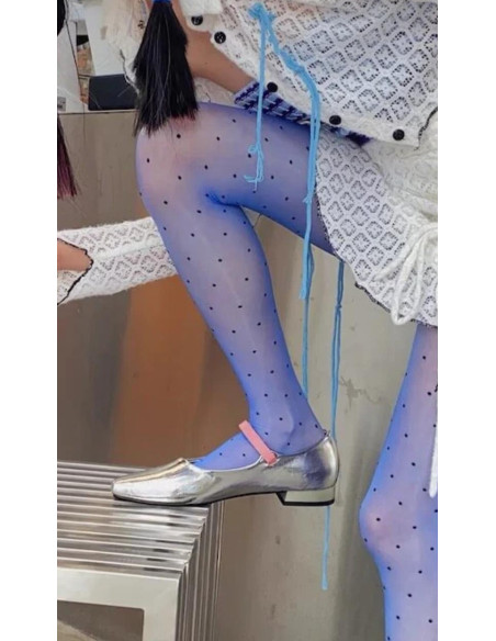 Collant plumetis noir base tendance