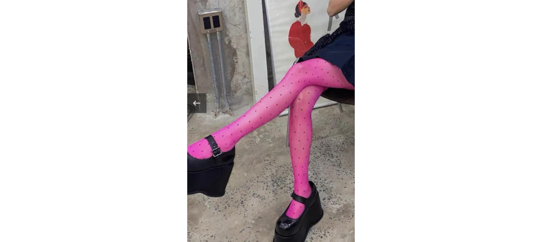 Collant plumetis noir base tendance