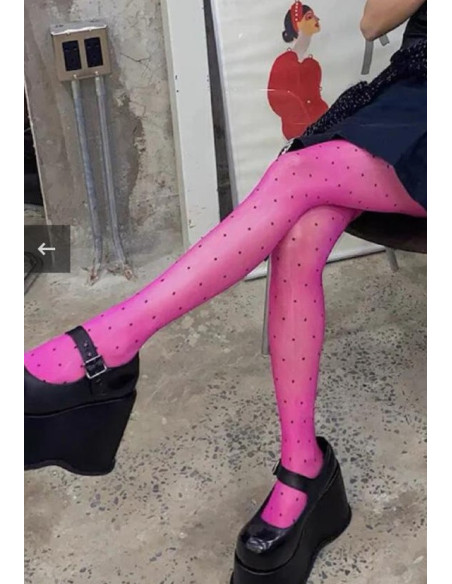 Collant plumetis noir base tendance