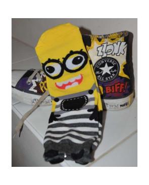  Chaussettes Minion Rayures Gris