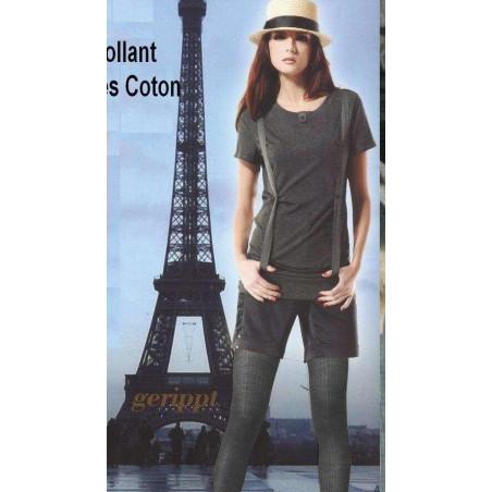 Collant Cronert Coton à Cote Gris