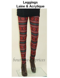 Leggings laine acrylique Noway rouge