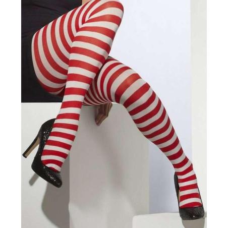 Collant Leg Avenue Rayures Rouges et blanches