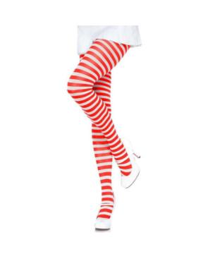  Collant Leg Avenue Rayures Rouges et blanches
