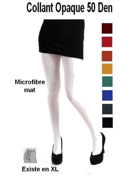 collant microfibre opaque de couleurs  unies