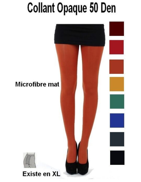 collant microfibre opaque de couleurs  unies
