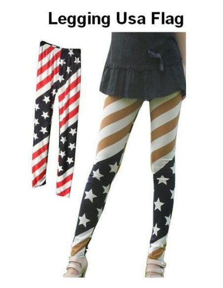 Legging USA flag beige