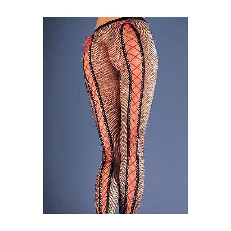 Collant resille à laçage rouge Gabriella